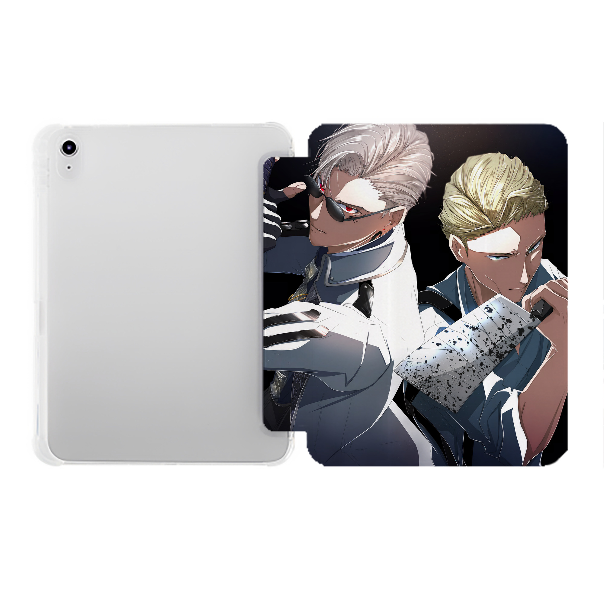 （画像用） 呪術廻戦 Jujutsu Kaisen IPad ケース ペン収納付き 三つ折りスタンド PUレザー×シリコン 対応機種9.5/10.5/10.9インチ
